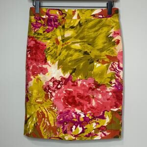 J.Crew Abstract Floral Pencil Skirt Size 6
